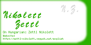 nikolett zettl business card